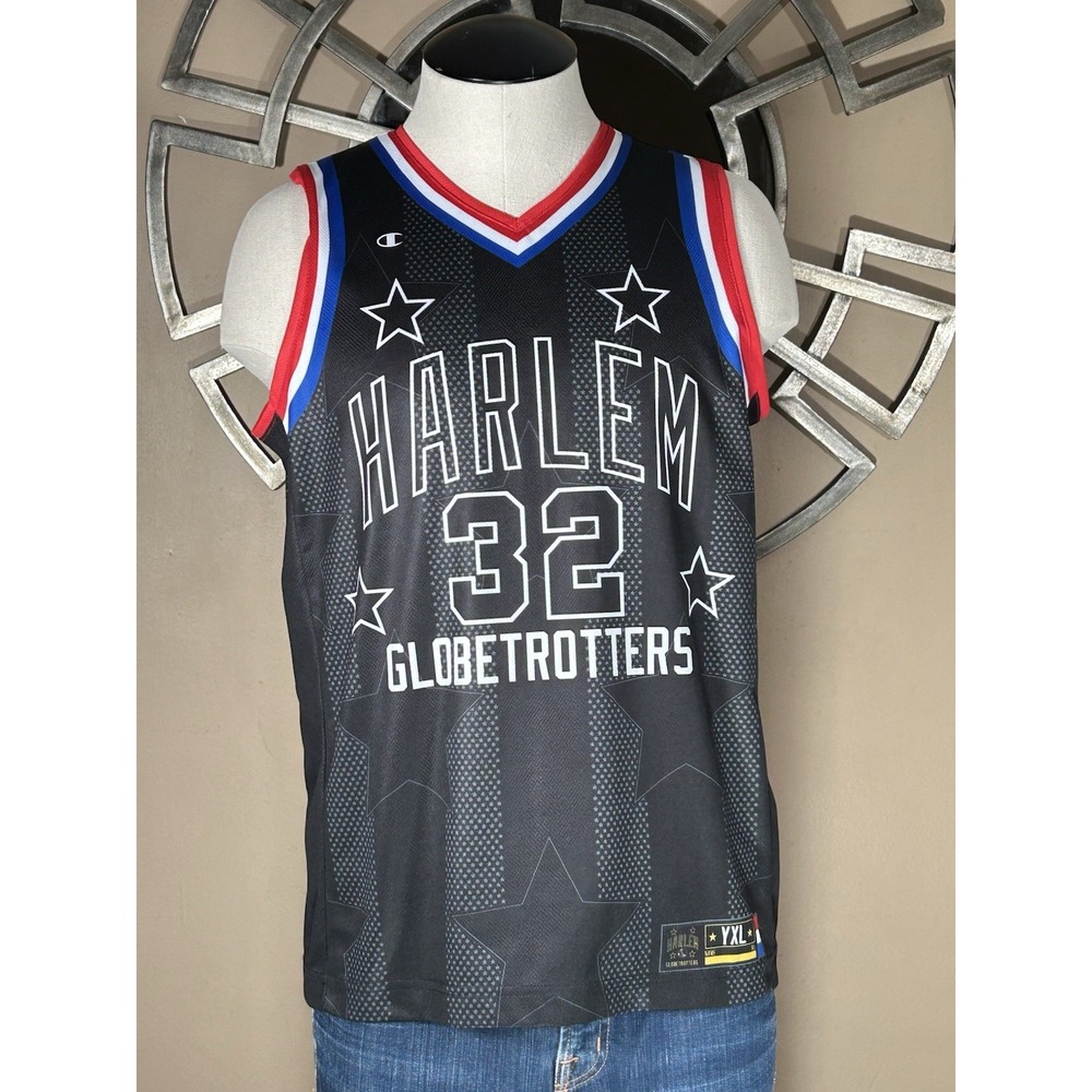 Champion Harlem Globetrotters #32 "Jet" Basketball‎ Jersey Youth XL Signed